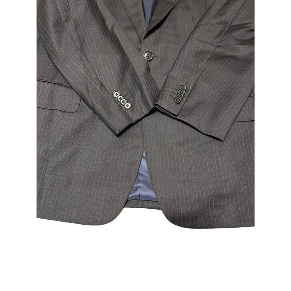 Ermenegildo Zegna Sports Coat Gray Striped TROFEO Style 100% Wool Size 44 R - Picture 9 of 11
